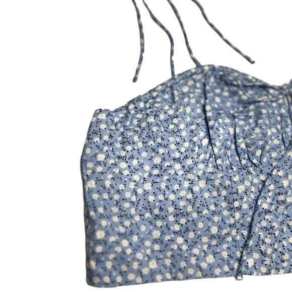 Princess Polly blue floral crop top - size 12 - Picture 5 of 7